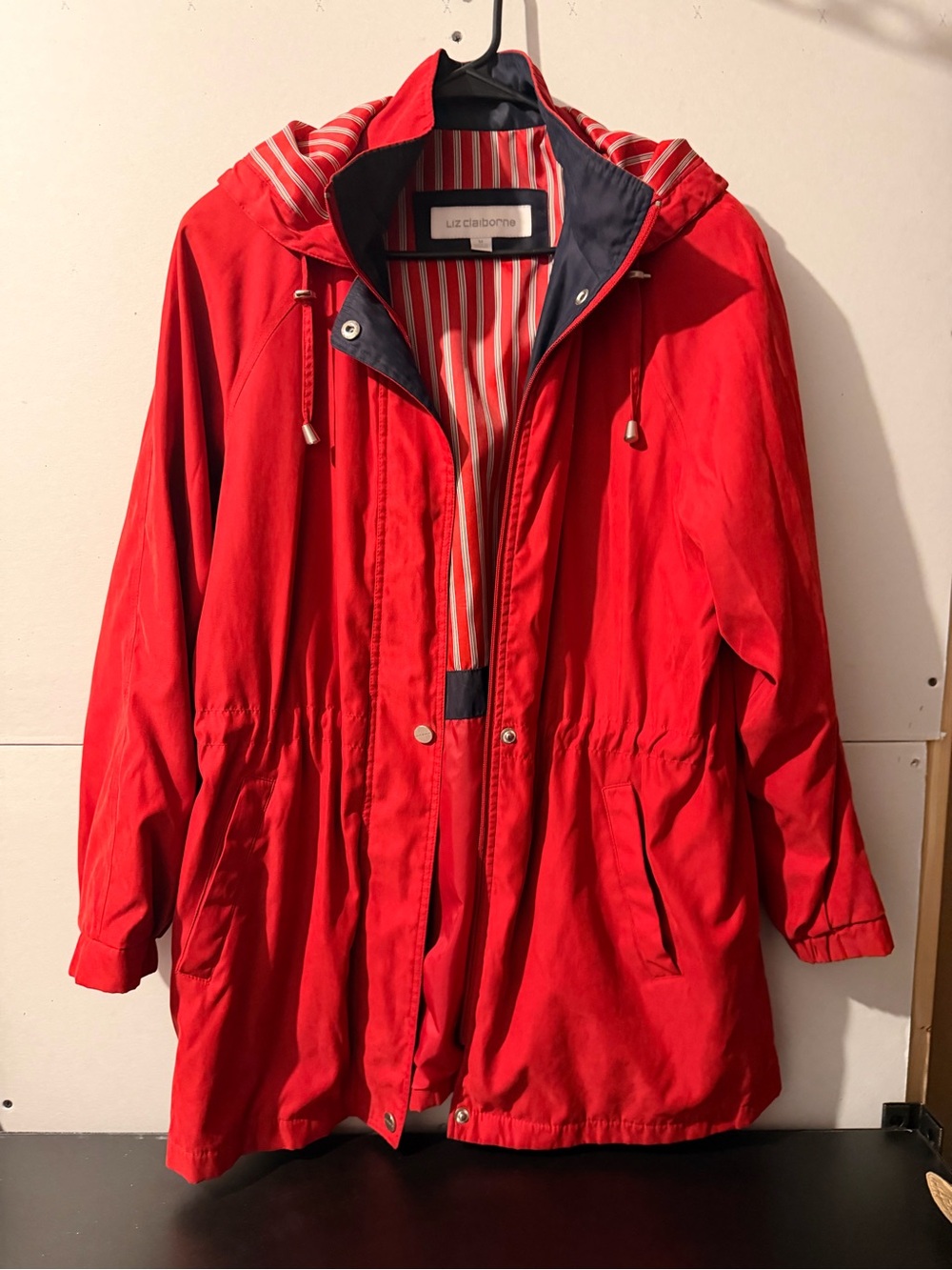 Liz Claiborne Red Hooded Anorak Jacket